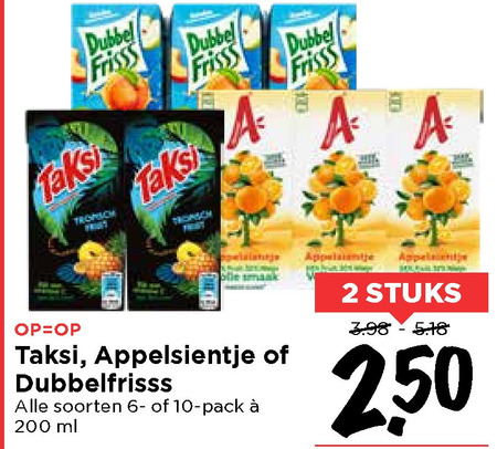 Dubbelfrisss   fruitdrank folder aanbieding bij  Vomar - details