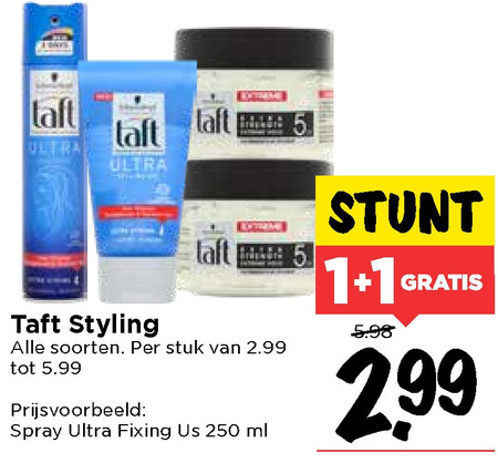 Taft   hairspray, haargel folder aanbieding bij  Vomar - details