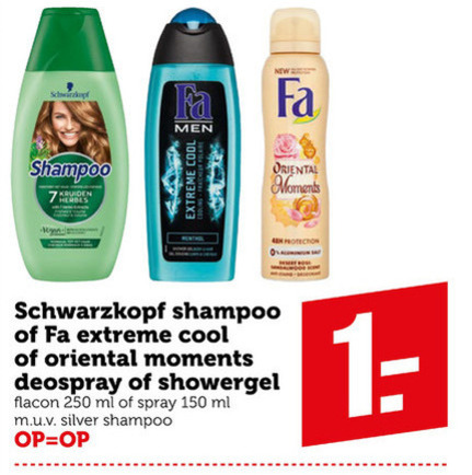 Fa   deodorant, shampoo folder aanbieding bij  Coop - details