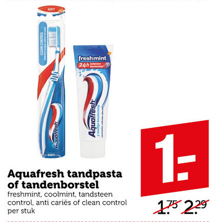 Aquafresh   tandenborstel, tandpasta folder aanbieding bij  Coop - details