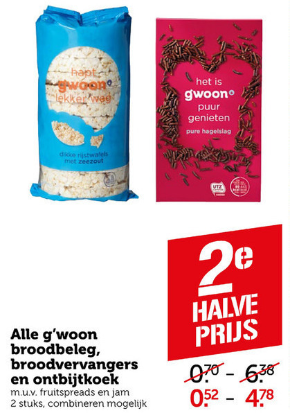 Gwoon   hazelnootpasta, boterhamvlokken folder aanbieding bij  Coop - details