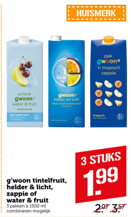 Gwoon   fruitdrank folder aanbieding bij  Coop - details