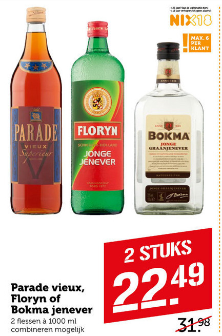 Floryn   jenever, vieux folder aanbieding bij  Coop - details