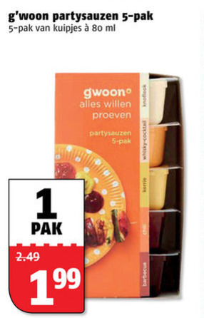 Gwoon   snacksaus folder aanbieding bij  Poiesz - details