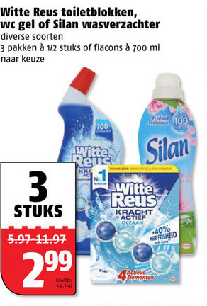 Silan   toiletblok, toiletreiniger folder aanbieding bij  Poiesz - details