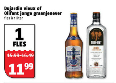 Dujardin   jenever, vieux folder aanbieding bij  Poiesz - details