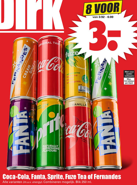 Fernandes   ice tea, cola folder aanbieding bij  Dirk - details