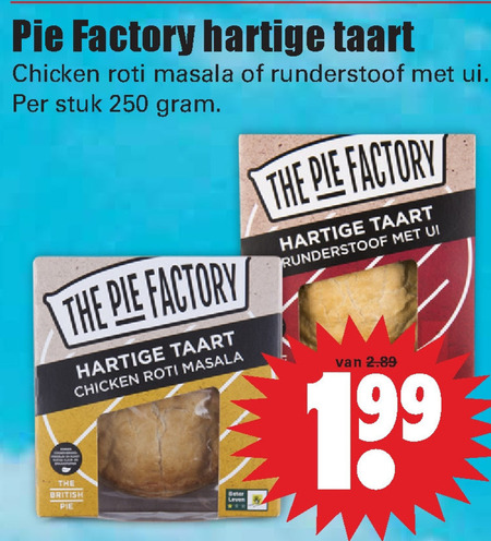 The Pie Factory   quiche folder aanbieding bij  Dirk - details