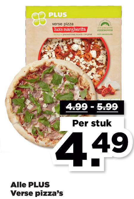 Plus Huismerk   verse pizza folder aanbieding bij  Plus - details