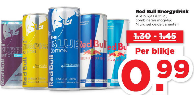 Red Bull   energiedrank folder aanbieding bij  Plus - details