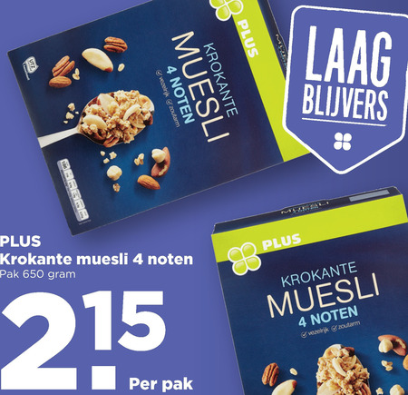 Plus Huismerk   muesli folder aanbieding bij  Plus - details