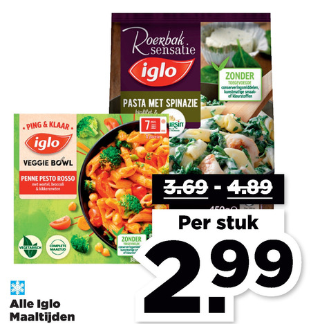 Iglo   diepvriesmaaltijd folder aanbieding bij  Plus - details