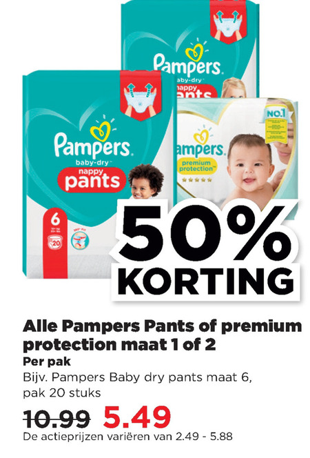 Pampers   luierbroekjes, luiers folder aanbieding bij  Plus - details