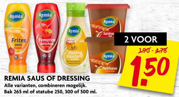 Remia   fritessaus, snacksaus folder aanbieding bij  Dekamarkt - details