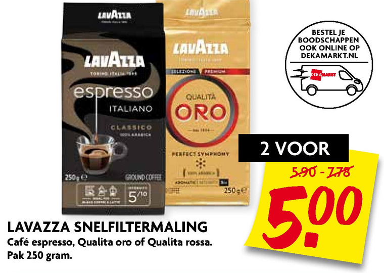 Lavazza   koffie folder aanbieding bij  Dekamarkt - details