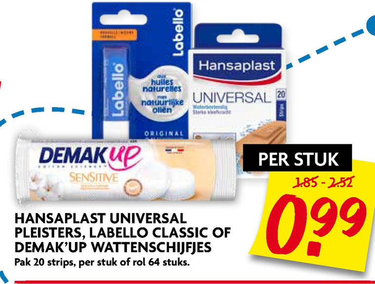 Demak up   pleister, lippenbalsem folder aanbieding bij  Dekamarkt - details