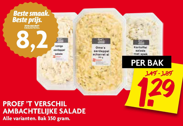 Proef t Verschil   salade folder aanbieding bij  Dekamarkt - details