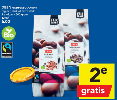 Deen Huismerk   koffiebonen folder aanbieding bij  Deen - details