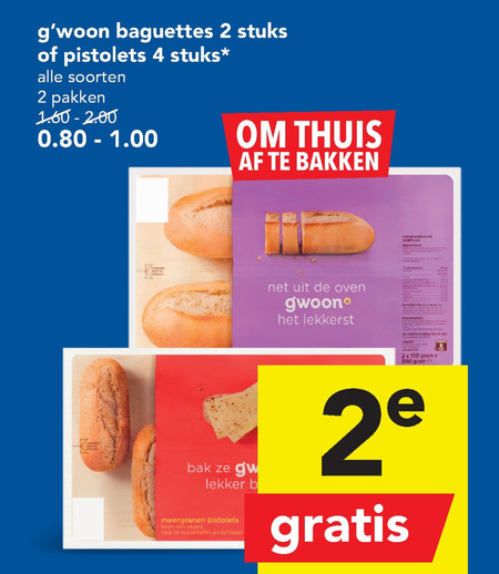 Gwoon   stokbrood, pistolet folder aanbieding bij  Deen - details