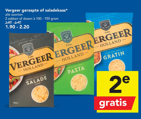 Vergeer   geraspte kaas folder aanbieding bij  Deen - details