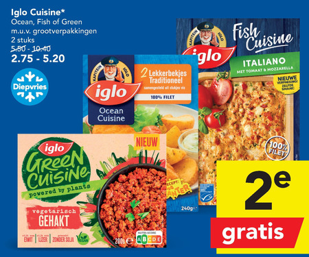 Iglo   lekkerbekjes, diepvriesmaaltijd folder aanbieding bij  Deen - details