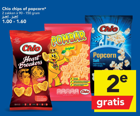 Chio   chips, popcorn folder aanbieding bij  Deen - details