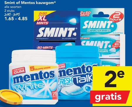 Mentos   kauwgom folder aanbieding bij  Deen - details