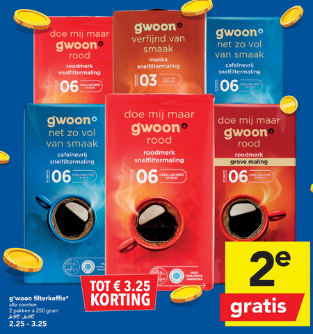 Gwoon   koffie folder aanbieding bij  Deen - details