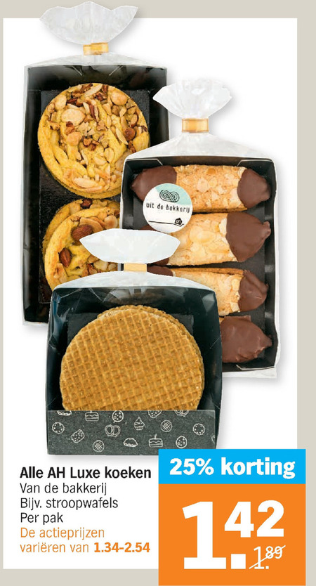 Albert Heijn Huismerk   koek, stroopwafels folder aanbieding bij  Albert Heijn - details