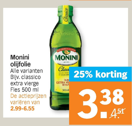 Monini   olijfolie folder aanbieding bij  Albert Heijn - details