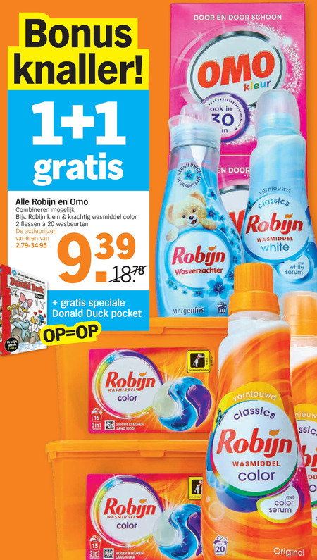 Robijn   wasmiddel, wasverzachter folder aanbieding bij  Albert Heijn - details