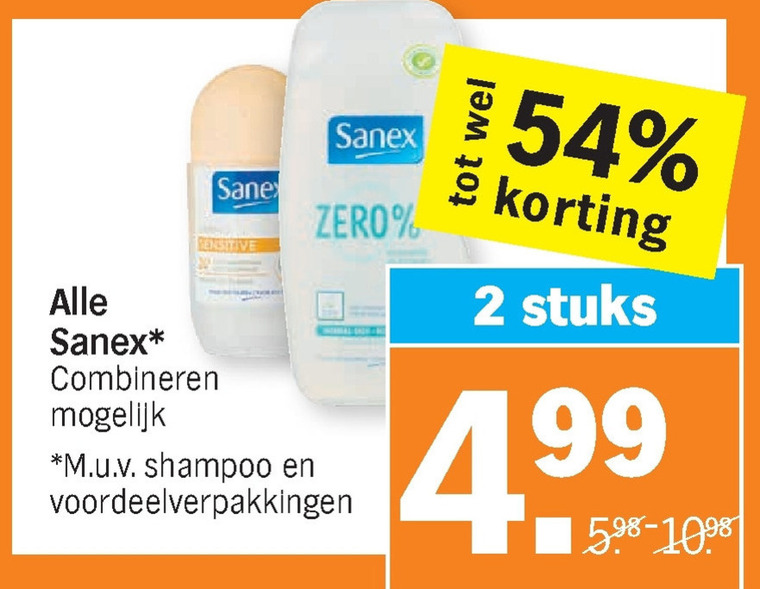 Sanex   douchegel, deodorant folder aanbieding bij  Albert Heijn - details
