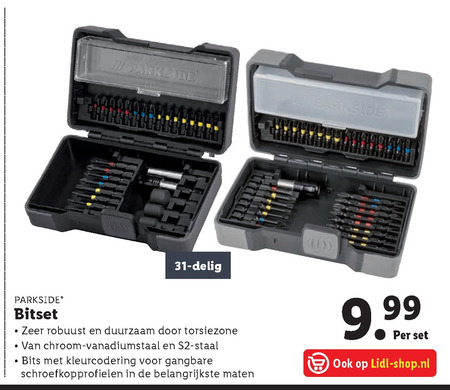 Parkside   schroefbitset folder aanbieding bij  Lidl - details