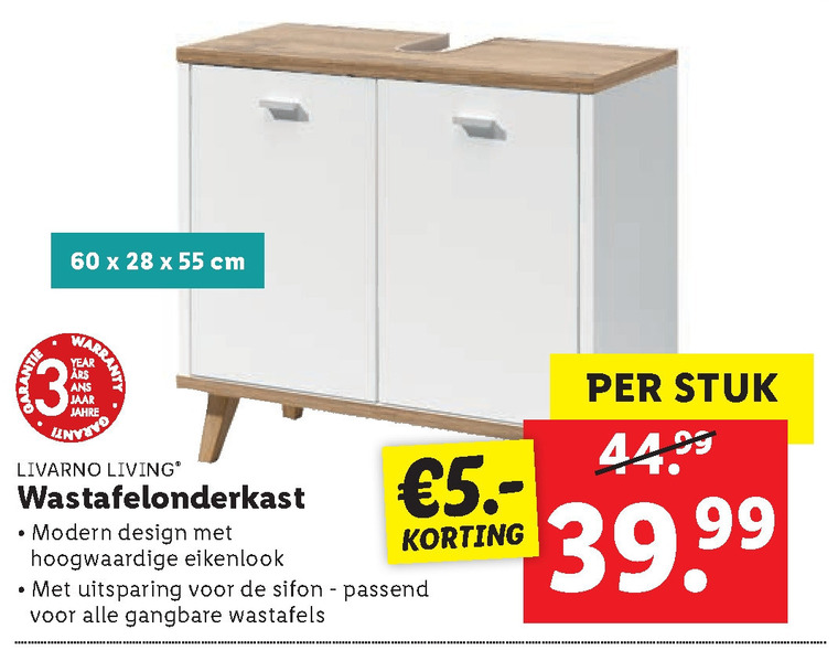 Kort geleden Overzicht wet Livarno wastafelkast folder aanbieding bij Lidl - details