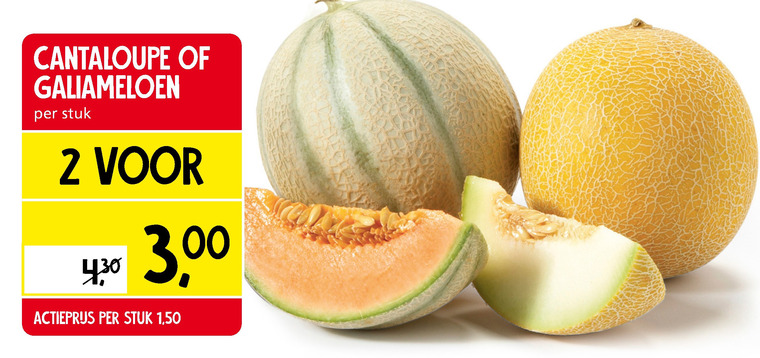 Cantaloupe   meloen folder aanbieding bij  Jan Linders - details