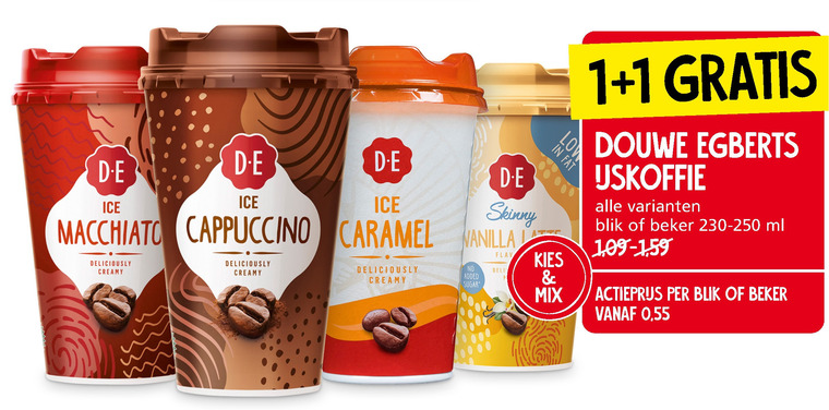 Douwe Egberts   ijskoffie folder aanbieding bij  Jan Linders - details