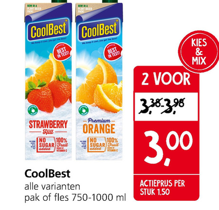 Coolbest   vruchtensap folder aanbieding bij  Jan Linders - details