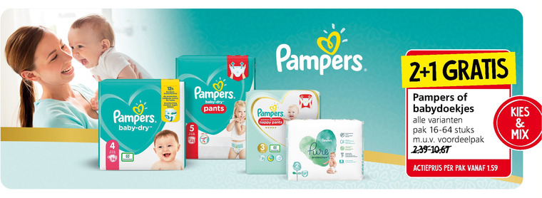 Pampers   luiers, luierbroekjes folder aanbieding bij  Jan Linders - details