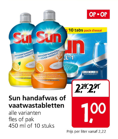 Sun   afwasmiddel, vaatwasmiddel folder aanbieding bij  Jan Linders - details