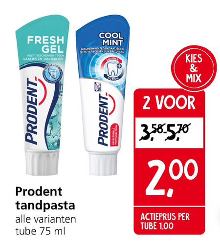 Prodent   tandpasta folder aanbieding bij  Jan Linders - details