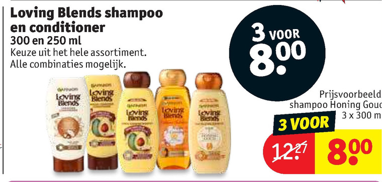 Garnier Loving Blends   shampoo, conditioner folder aanbieding bij  Kruidvat - details