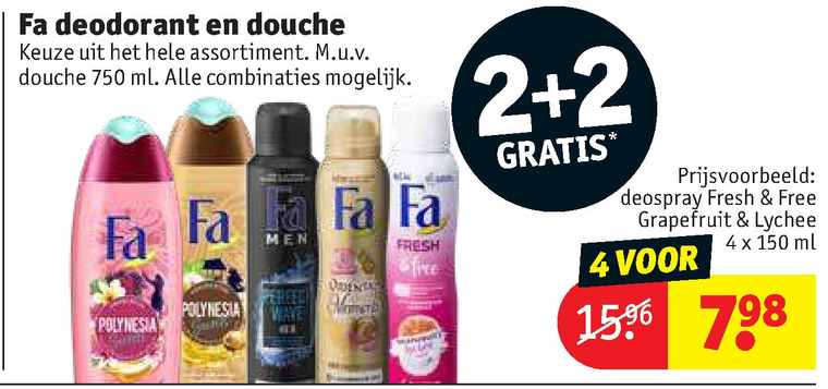 Fa   douchegel, deodorant folder aanbieding bij  Kruidvat - details