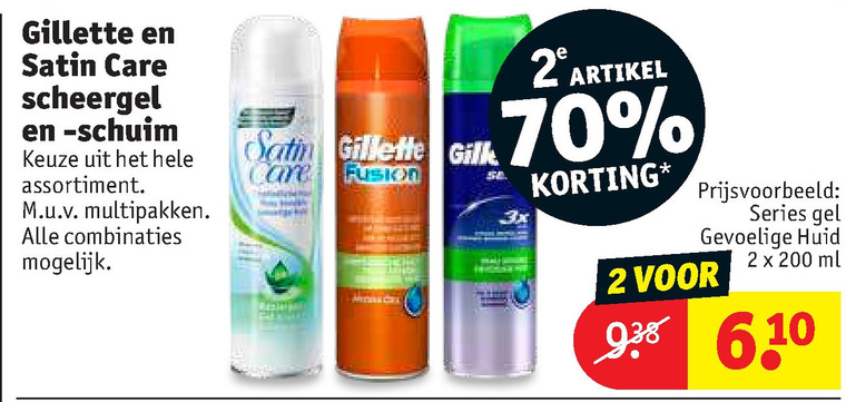 Gillette   scheerschuim, scheergel folder aanbieding bij  Kruidvat - details