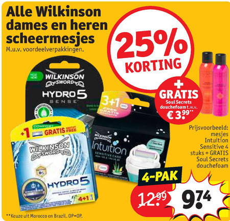 Wilkinson   dames scheermesje, scheermesjes folder aanbieding bij  Kruidvat - details