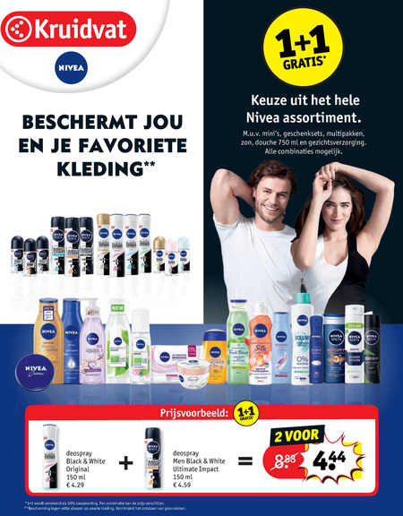 Nivea   bodylotion, deodorant folder aanbieding bij  Kruidvat - details
