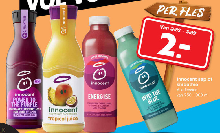 Innocent   fruitsmoothie folder aanbieding bij  Hoogvliet - details