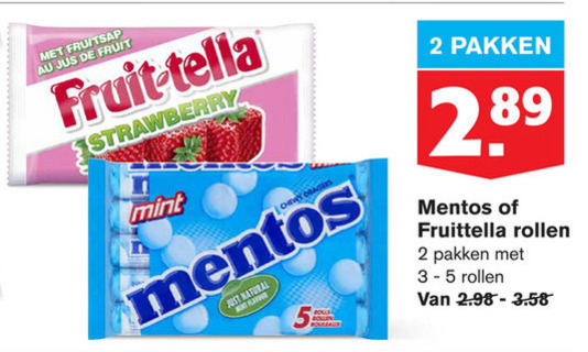 Mentos   snoep folder aanbieding bij  Hoogvliet - details