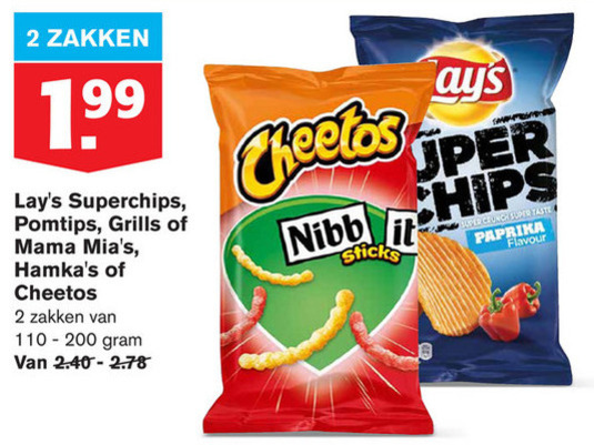 Cheetos   zoutje, chips folder aanbieding bij  Hoogvliet - details