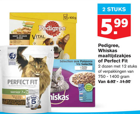 Pedigree   hondenvoer, kattenvoer folder aanbieding bij  Hoogvliet - details