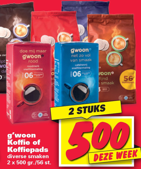 Gwoon   koffiepad, koffie folder aanbieding bij  Nettorama - details